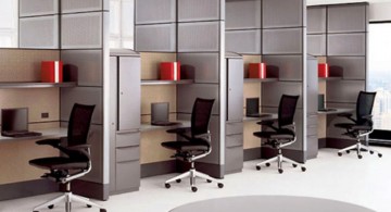 minimalist office furniture in multiple rooms