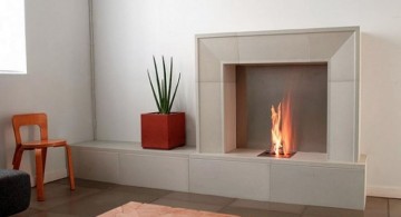 minimalist room modern fireplace designs with glass