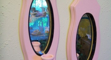 mirror candle place pink and black wall decor