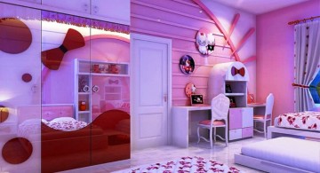 mirrored hello kity girls bedroom designs