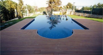 modern deck design for poolside