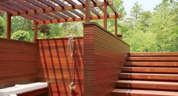 modern deck design for sidepool shower