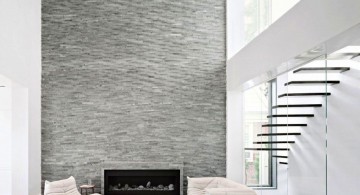 modern fireplace designs with glass in grey and white design