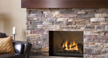 modern fireplace designs with glass still with rustic feeling