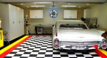modern garage designs and inspiration with checkered tiles