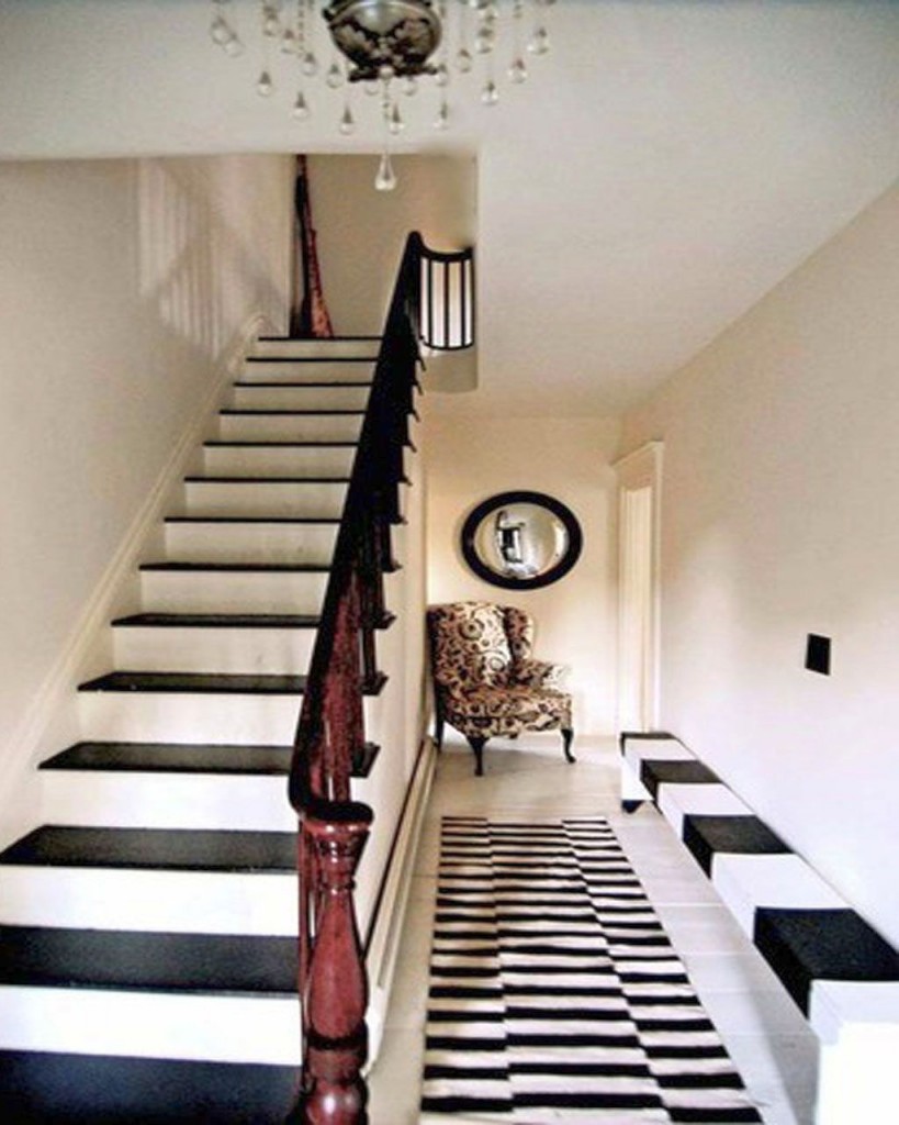 modern hallway decorating ideas in black and white