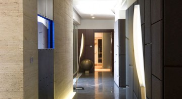 modern hallway decorating ideas in dark wood color for hotel and apartment