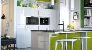 modern kitchen tables for small spaces in green and white kitchen