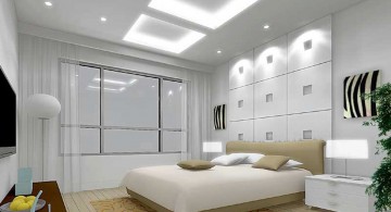 modern mens bedroom with faux skylight