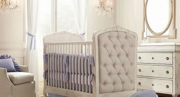 modern nursery room design ideas with classic baby crib