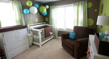 modern nursery room design ideas with cute wallpaper