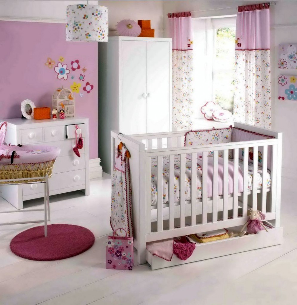 modern nursery room design ideas with white furnitures
