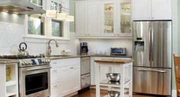 modern painted floors inspiration in classic white kitchen