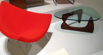 modern papasan chair in red for minimalist room