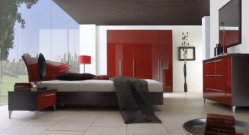 modern red black and white bedroom ideas