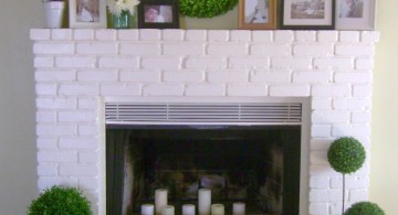 modern white fireplace design with festive decorations