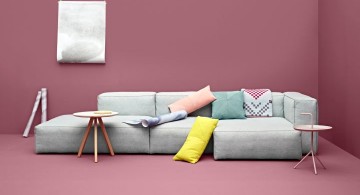 modular sofas in pastel colors