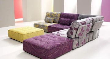modular sofas in purple