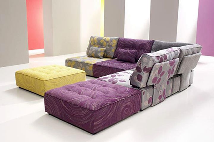 modular sofas in purple