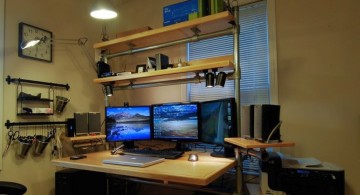 multiple shelves Acrylic Computer Desk