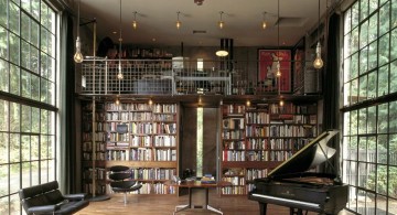 music room designs repurposing library with tall ceiling