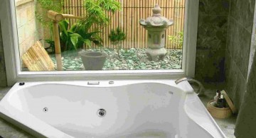 natural half outdoor bamboo themed bathroom