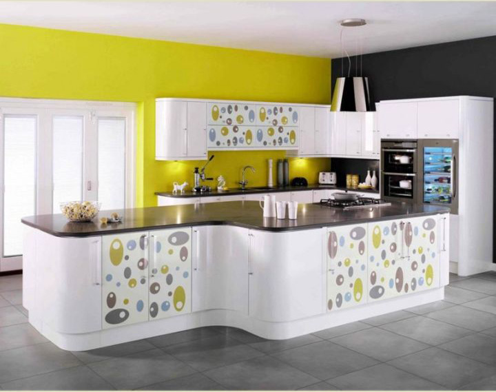 new modular kitchen designs in yellow and white