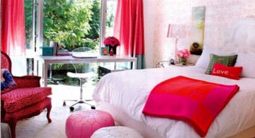 nice rooms for girls in white and red