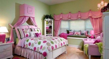 nice rooms for girls with pink curtains and polkadot linen