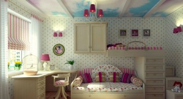 nice rooms for girls with sky painted ceiling