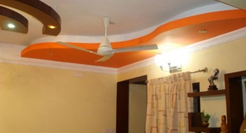 orange wave drop ceiling decorating ideas