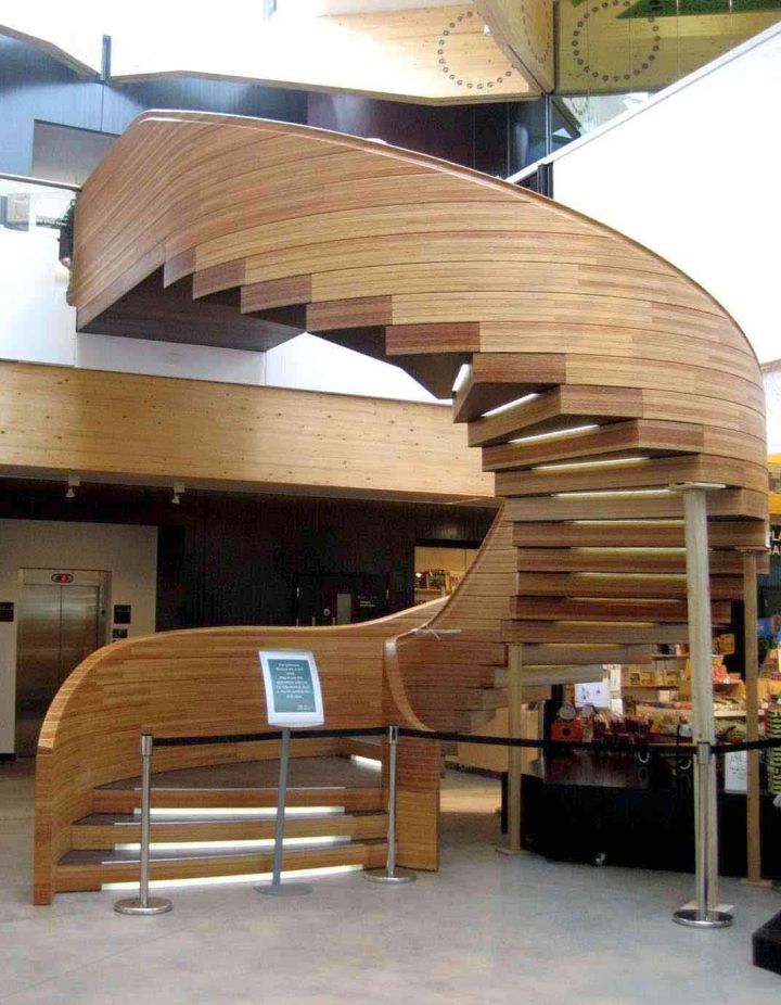oval wooden staircase designs