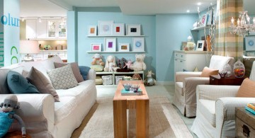 pastel-colored room designs blue basement