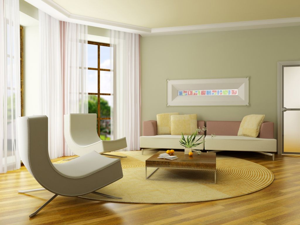 pastel-colored room designs minimalist contemporary green