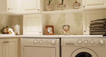 pastel colored wallpaper small laundry room designs