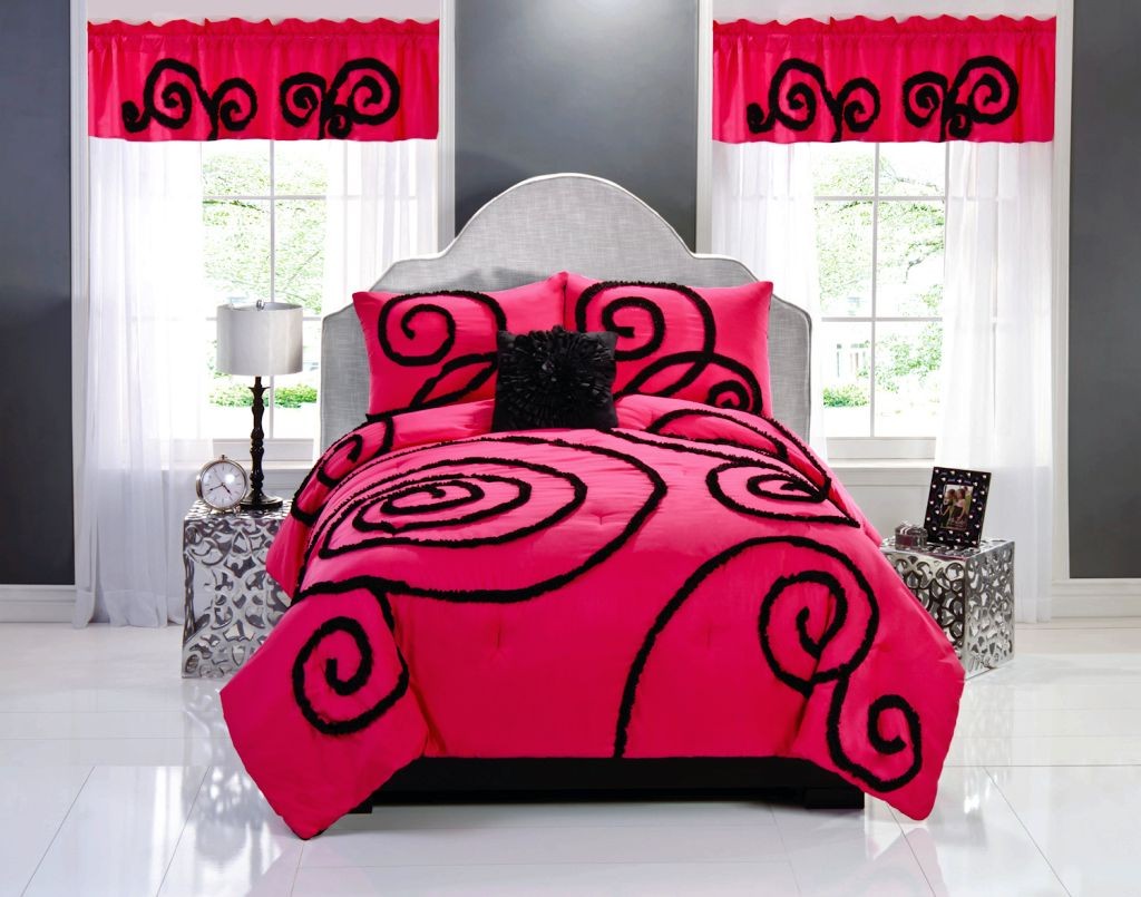 pink and black bedroom decor for mature couple