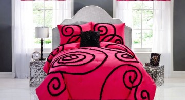 pink and black bedroom decor for mature couple