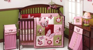 pink butterflies cute baby girl bedding ideas
