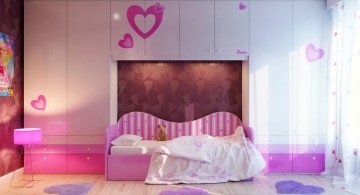 pink toned and wall cabinet cute girls bedroom ideas