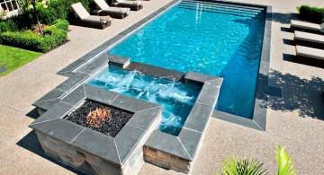 pool with spa designs geometric pool and jacuzzi for small yard