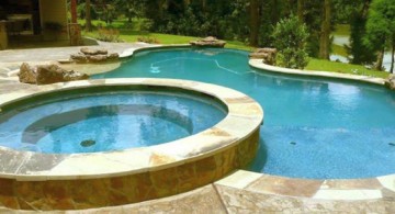 pool with spa designs large freeform pool with round jacuzzi