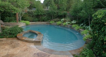 pool with spa designs with stone deck