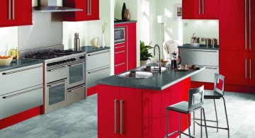 popular paint colors for kitchen in red and white