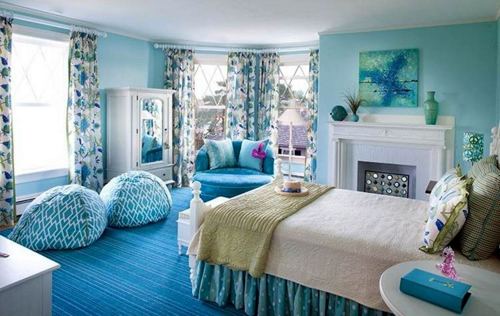 pretty girl bedrooms in blue color scheme