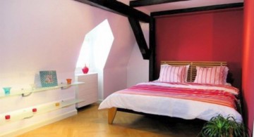 red black and white bedroom ideas for basement or low ceilinged rooms