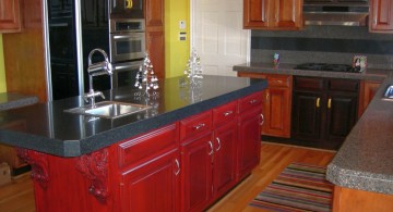 red lacquer kitchen cabinet for kitchen island