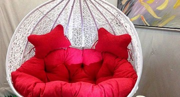 red loveseat bedroom swing chair