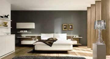 relaxing paint colors for bedrooms in wood and monochrome