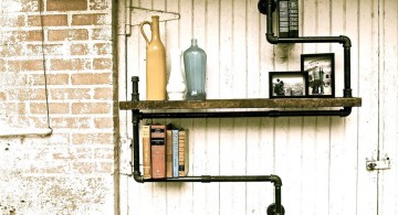 repurpose pipes for vintage industrial bookcase designs