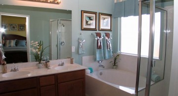 retro looking master bathroom lighting ideas